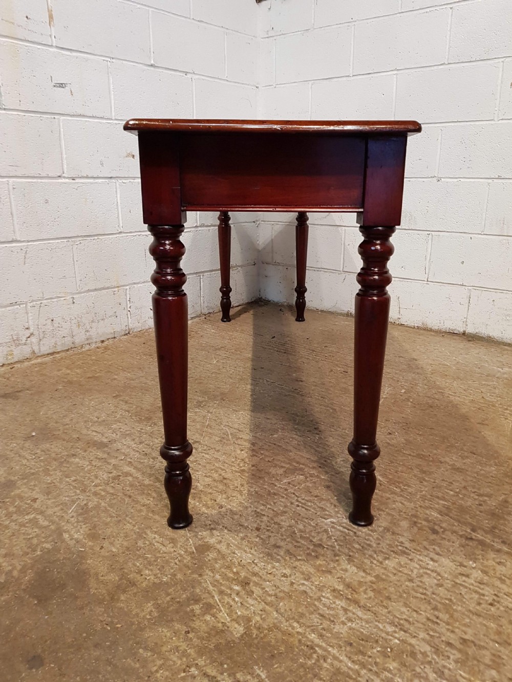 ANTIQUE VICTORIAN MAHOGANY LONG NARROW CONSOLE TABLE C1880 View III