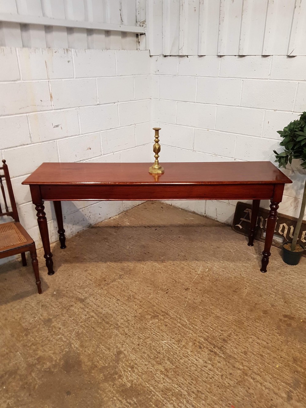 ANTIQUE VICTORIAN MAHOGANY LONG NARROW CONSOLE TABLE C1880 View V