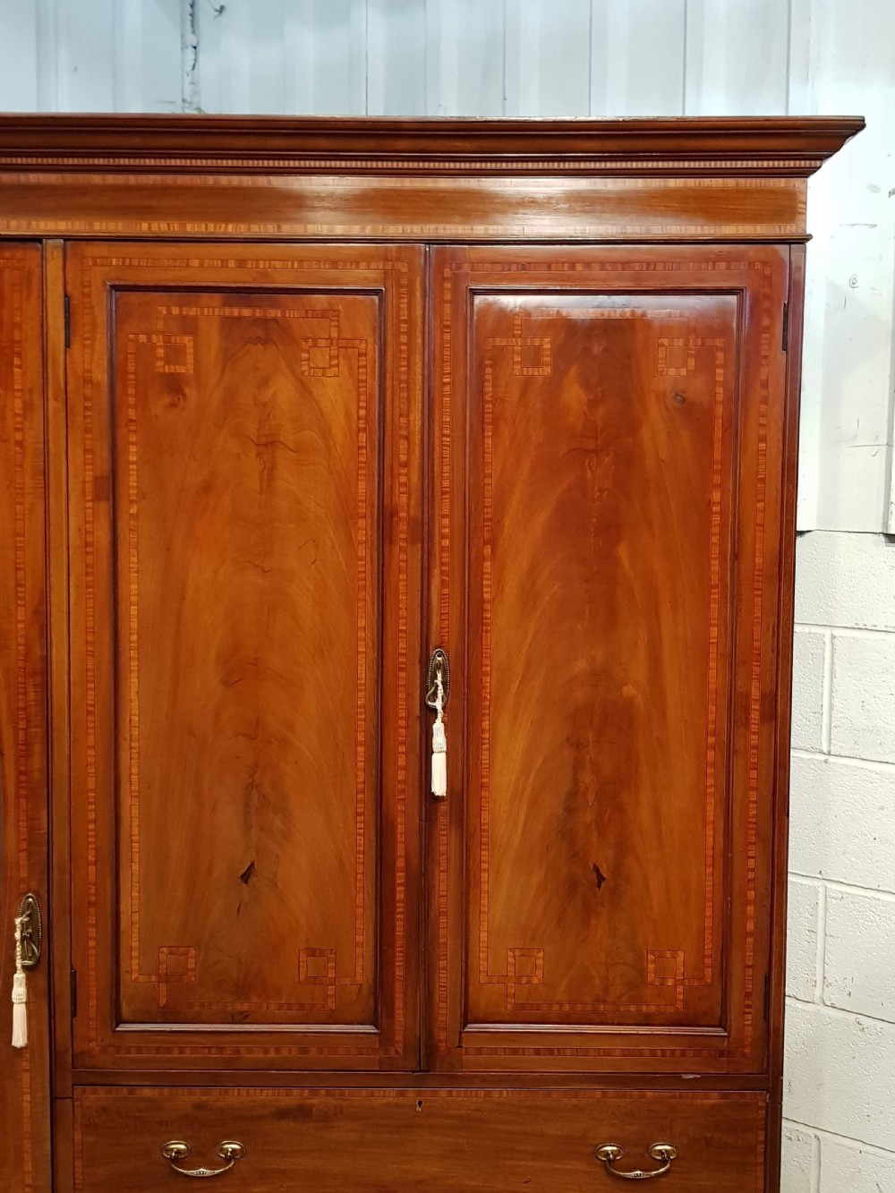 ANTIQUE EDWARDIAN MAHOGANY WARDROBE COMPACTUM C1900 View V