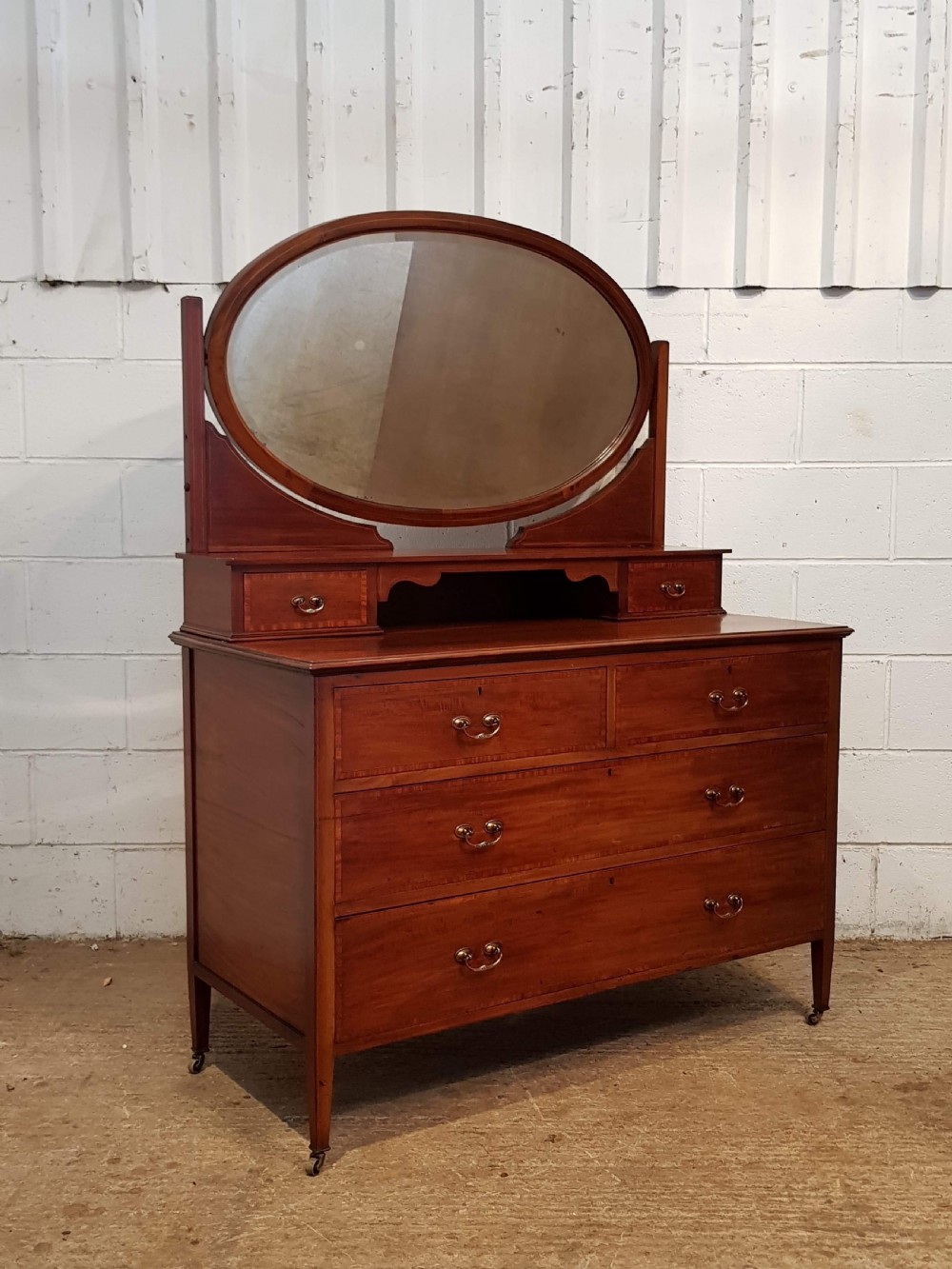 ANTIQUE EDWARDIAN MAHOGANY DRESSING TABLE CHEST C1900 View II
