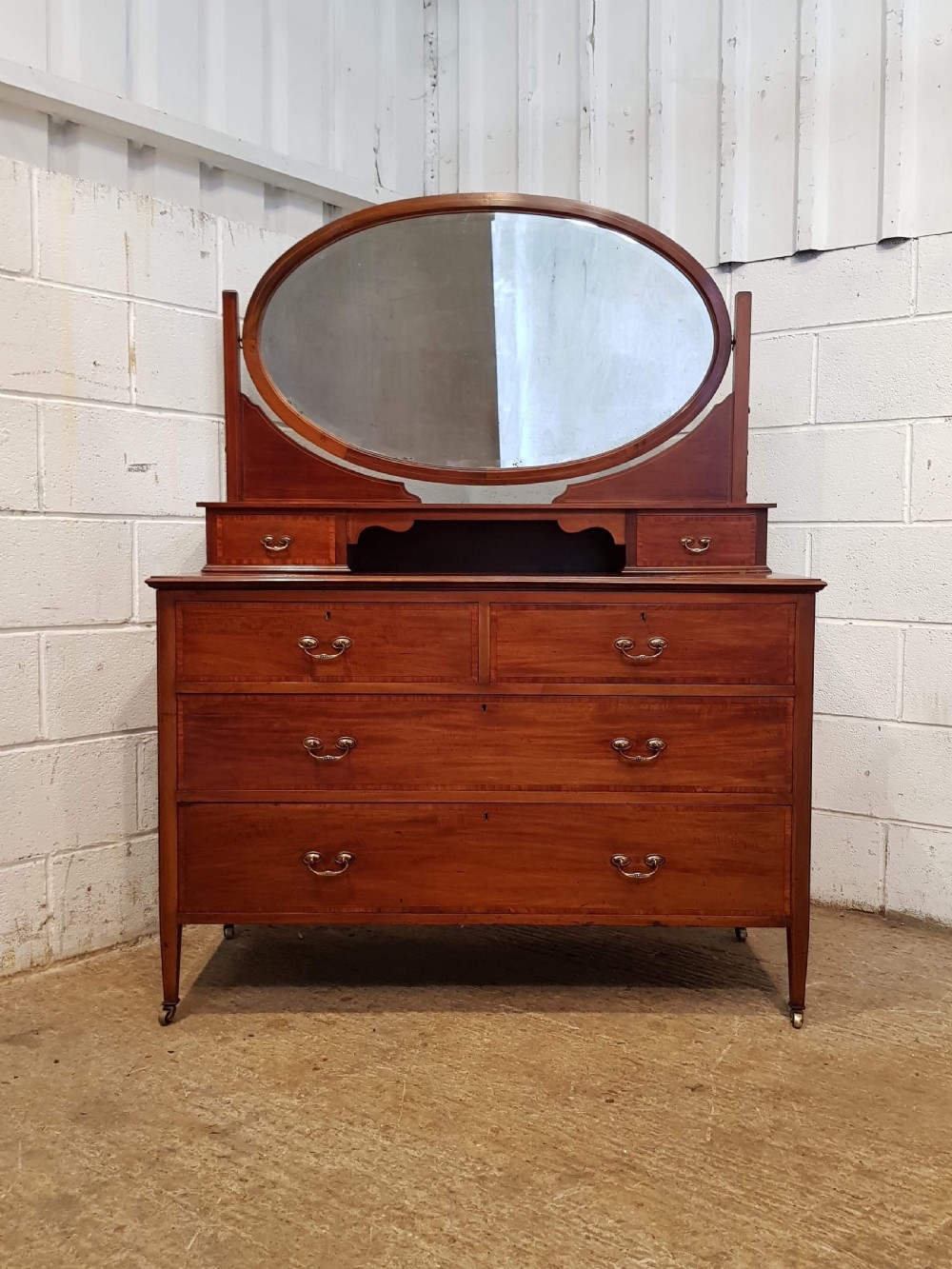ANTIQUE EDWARDIAN MAHOGANY DRESSING TABLE CHEST C1900 View IV