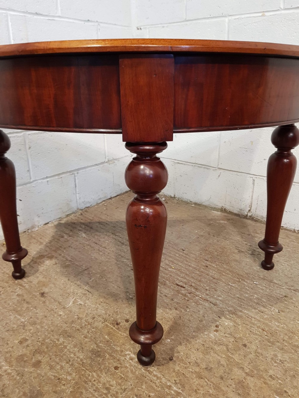 ANTIQUE VICTORIAN MAHOGANY DEMI LUNE TABLE C1880 View III