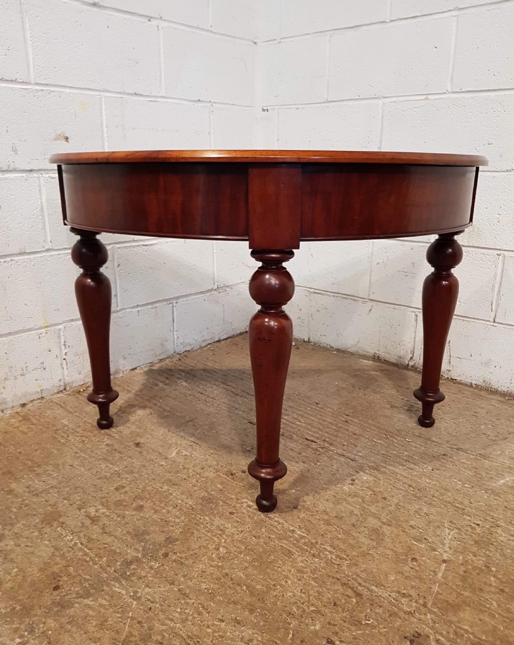 ANTIQUE VICTORIAN MAHOGANY DEMI LUNE TABLE C1880 View IV