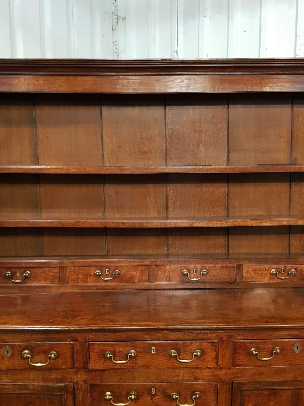 ANTIQUE ENGLISH GEORGIAN PERIOD OAK DRESSER C1770 View IV