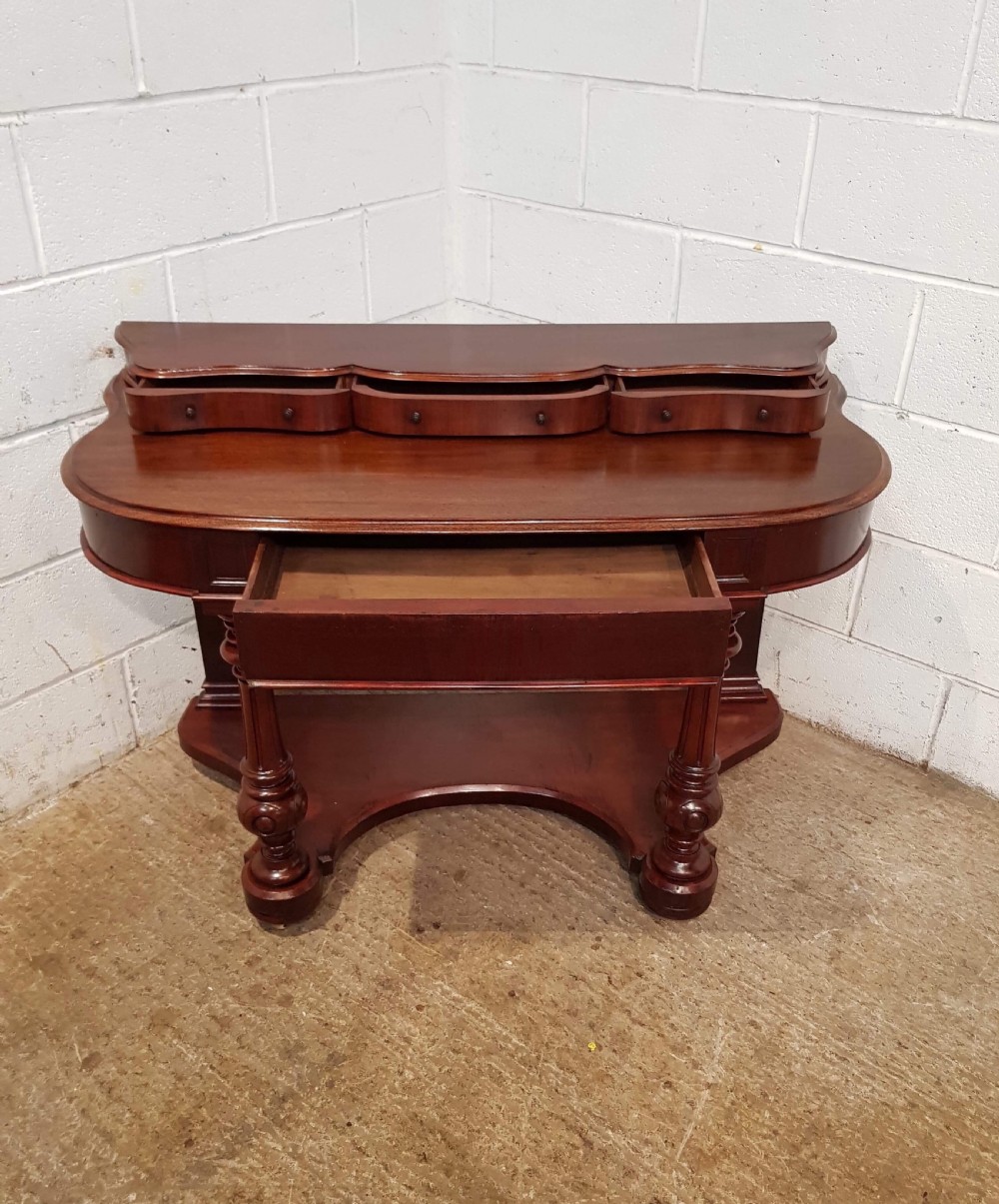 ANTIQUE VICTORIAN MAHOGANY DUCHESSE WRITING TABLE C1870 View IV