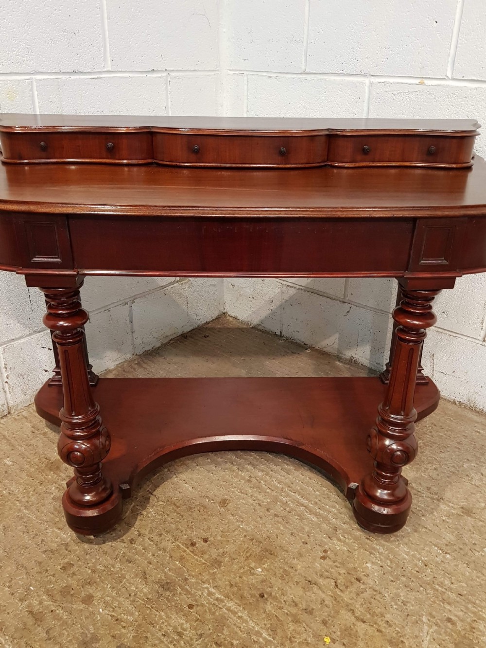 ANTIQUE VICTORIAN MAHOGANY DUCHESSE WRITING TABLE C1870 View V