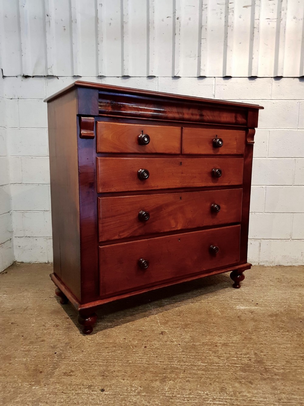 ANTIQUE VICTORIAN MAHOGANY CHEST OF DRAWERS C1870 View IV