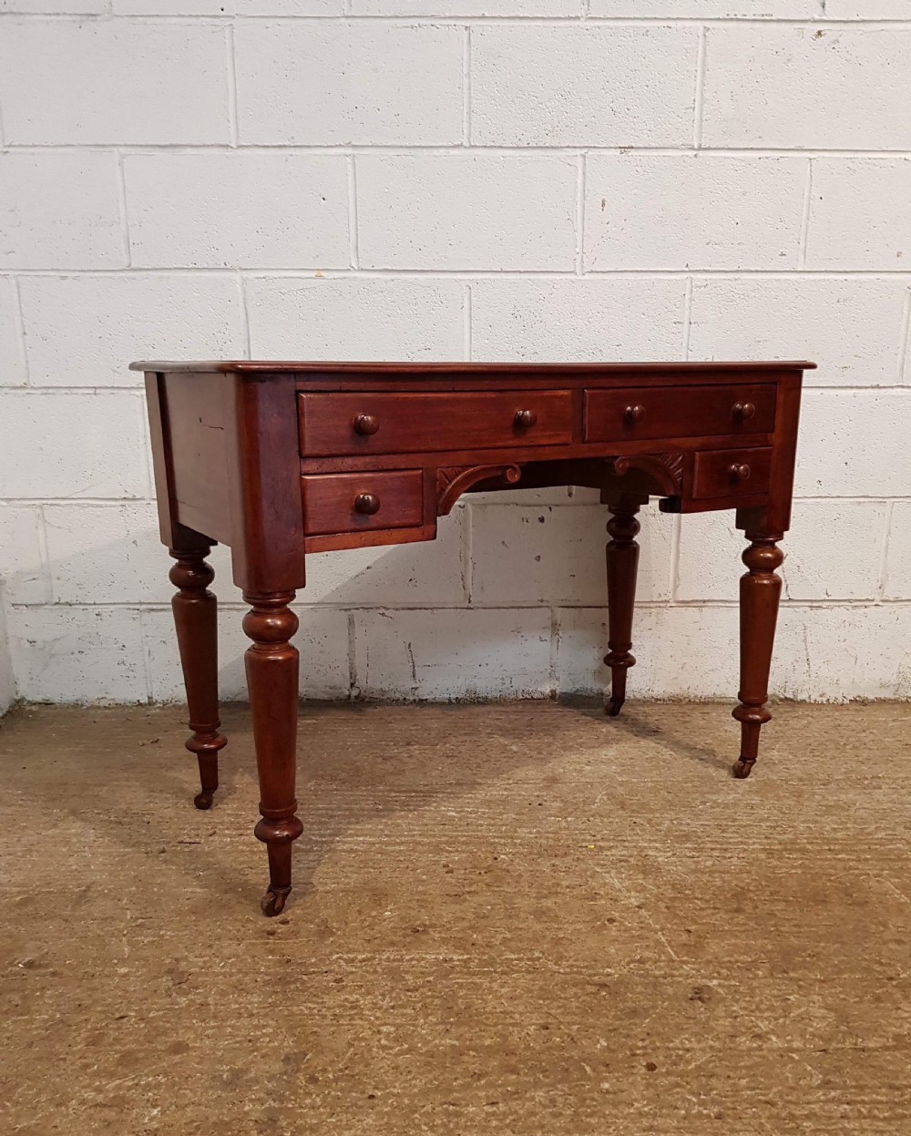 ANTIQUE VICTORIAN MAHOGANY SIDE WRITING TABLE C1880 View II