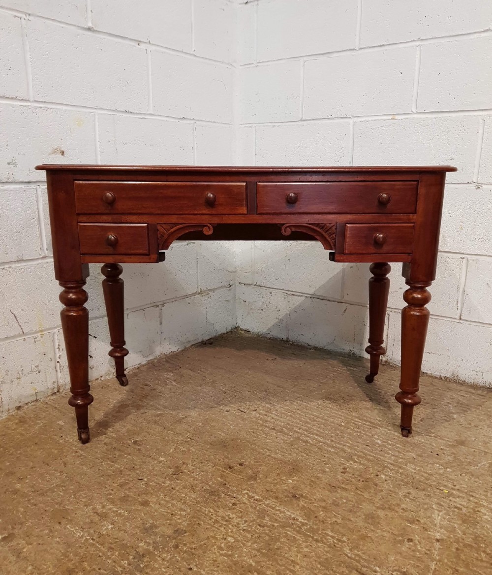 ANTIQUE VICTORIAN MAHOGANY SIDE WRITING TABLE C1880 View III
