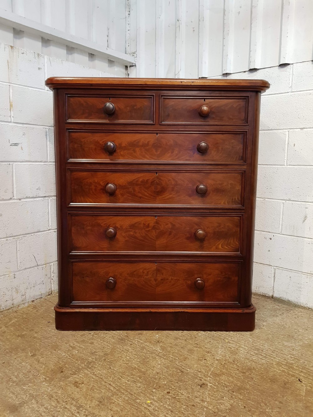 ANTIQUE VICTORIAN TALL MAHOGANY CHEST OF DRAWERS C1880 View VIII