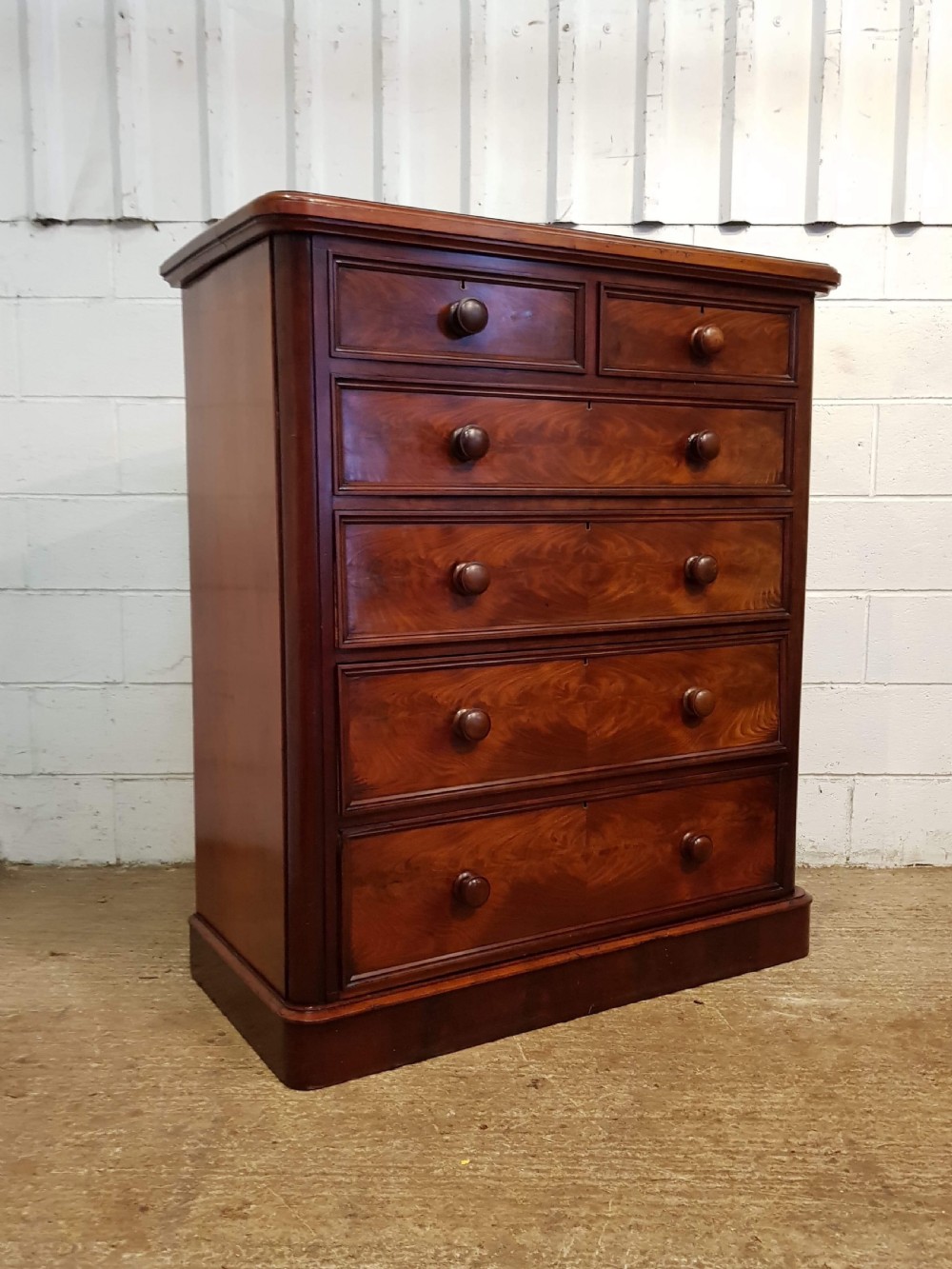 ANTIQUE VICTORIAN TALL MAHOGANY CHEST OF DRAWERS C1880 View X