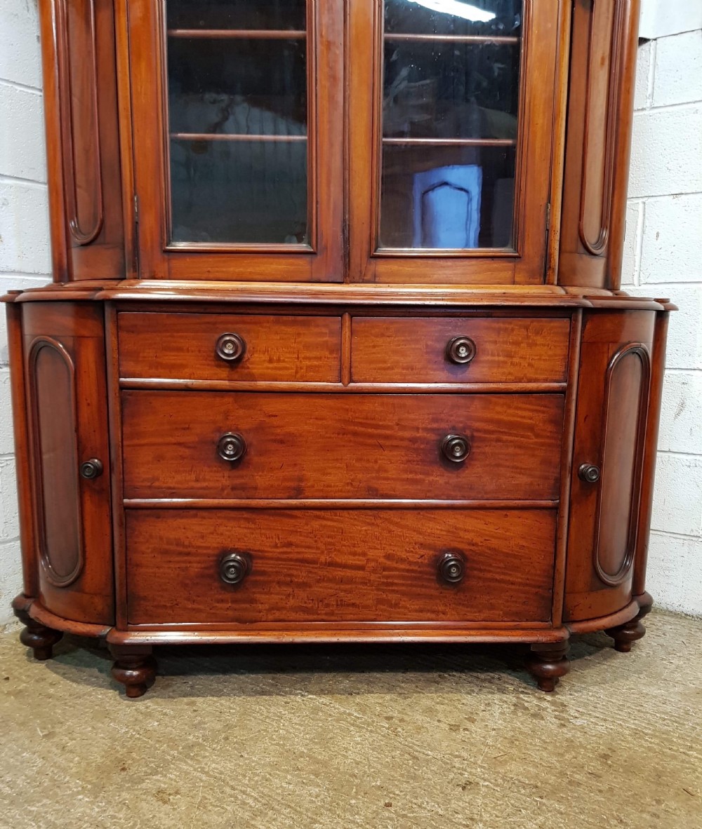 ANTIQUE VICTORIAN MAHOGANY LIBRARY BOOKCASE ON CHESTNOF DRAWERS C1880 View IV