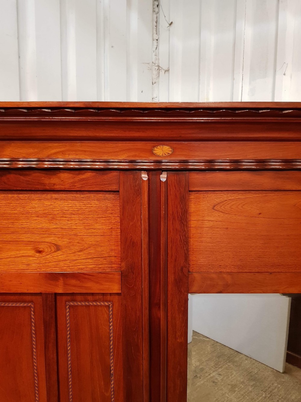 ANTIQUE EDWARDIAN INLAID MAHOGANY WARDROBE COMPACTUM C1900 View IV