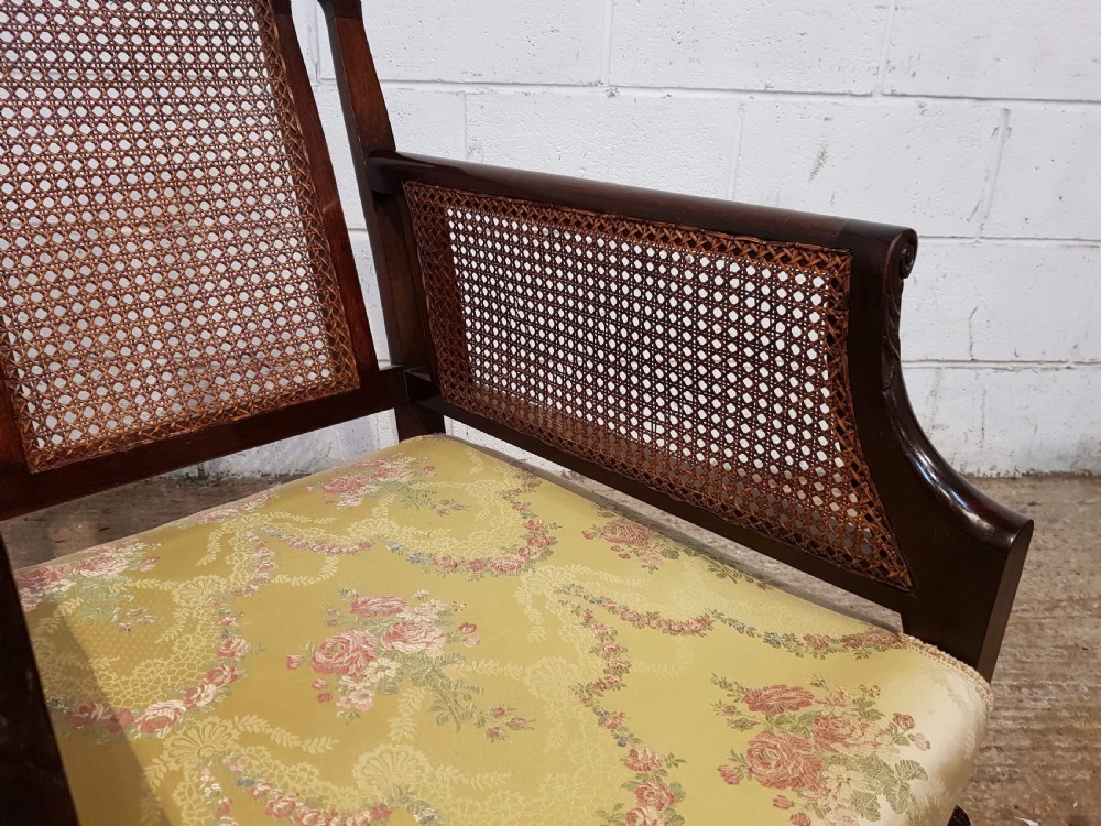 SUPERB ANTIQUE MAHOGANY BERGERE SALON SUITE C1910 View II