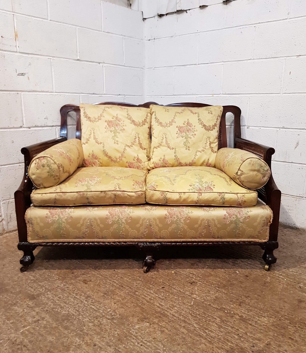 SUPERB ANTIQUE MAHOGANY BERGERE SALON SUITE C1910 View IV