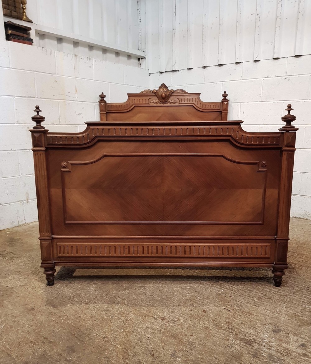 ANTIQUE 19TH CENTURY FRENCH WALNUT DOUBLE BED C1890 View V