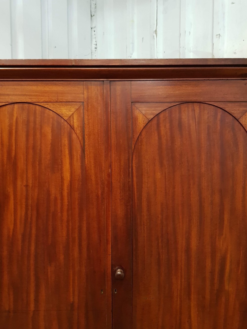 ANTIQUE VICTORIAN MAHOGANY LOW DOUBLE WARDROBE C1880 View III