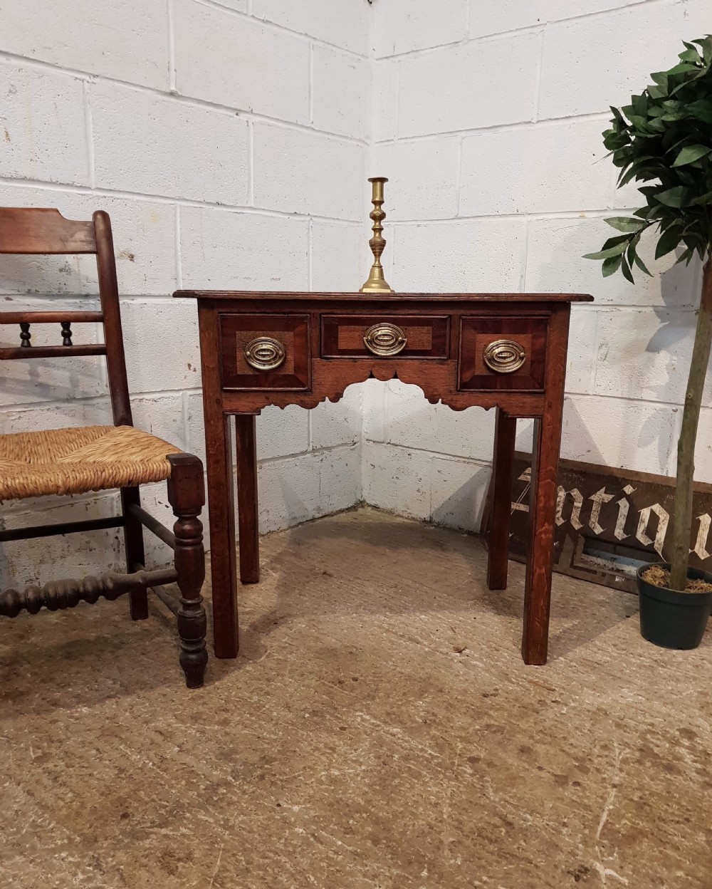 ANTIQUE GEORGIAN PERIOD COUNTRY OAK LOW BOY C1780 View VI