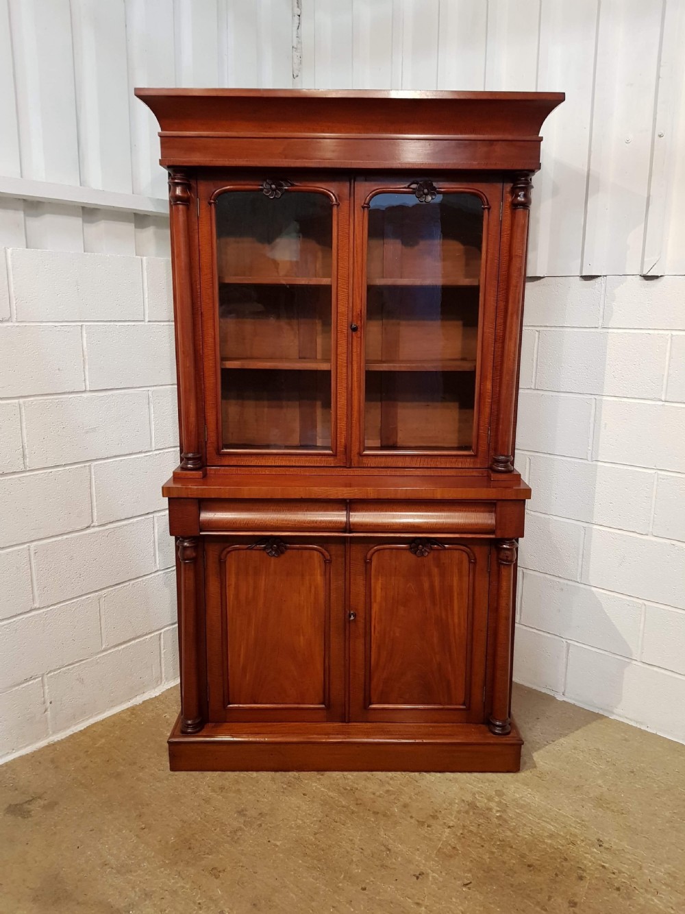 ANTIQUE VICTORIAN MAHOGANY LIBRARY BOOKCASE C1880 View IV
