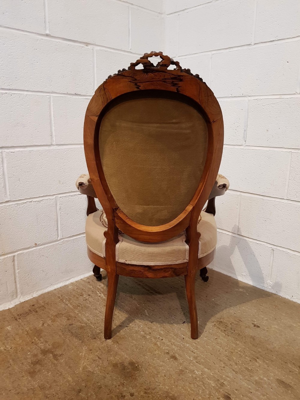 ANTIQUE 19TH CENTURY FRENCH WALNUT FAUTEUIL NEEDLEPOINT ARMCHAIR C1890 View III