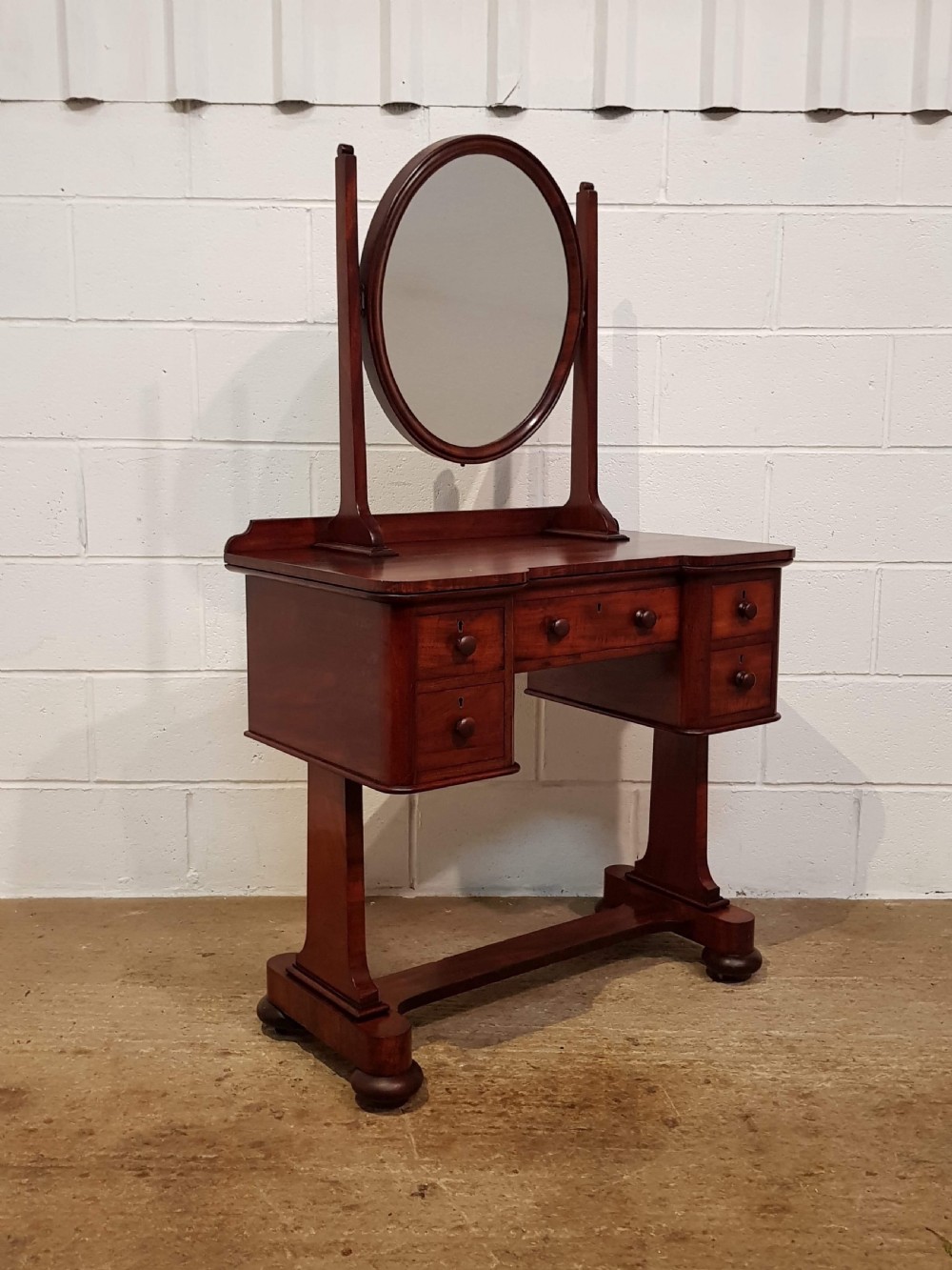ANTIQUE SMALL VICTORIAN MAHOGANY DRESSING TABLE C1880 View III