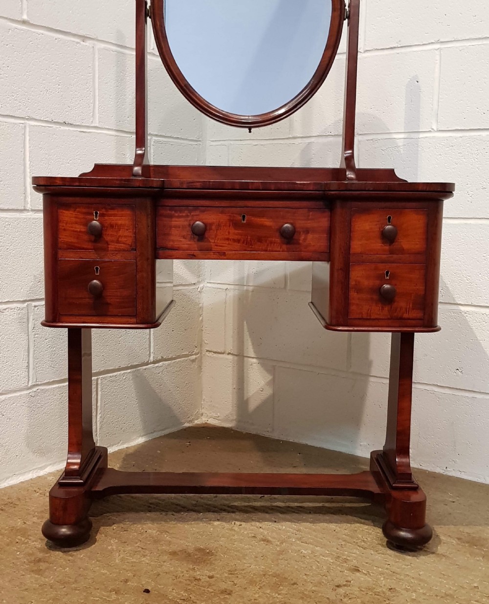 ANTIQUE SMALL VICTORIAN MAHOGANY DRESSING TABLE C1880 View IV