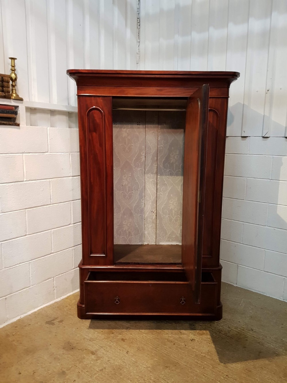 ANTIQUE VICTORIAN MAHOGANY DOUBLE WARDROBE C1880 View III