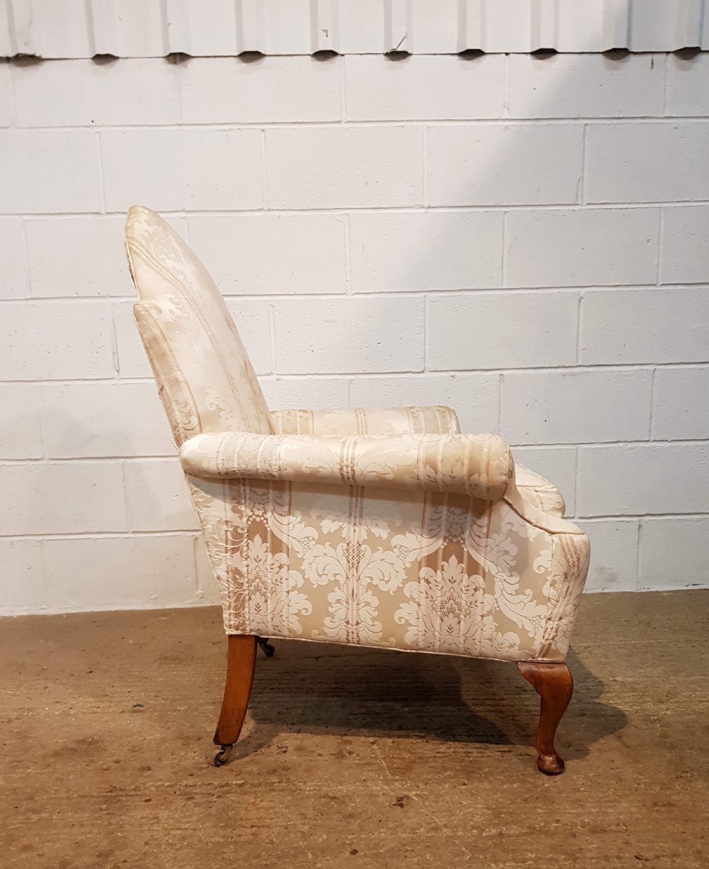 ANTIQUE PAIR QUEEN ANNE STYLE ARMCHAIRS C1900 View II