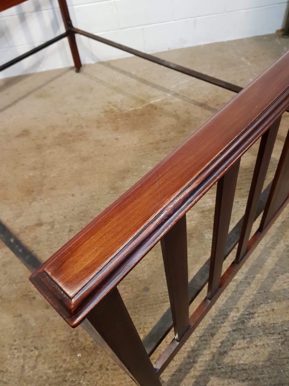 ANTIQUE EDWARDIAN MAHOGANY INLAID DOUBLE BED C1900 View IV
