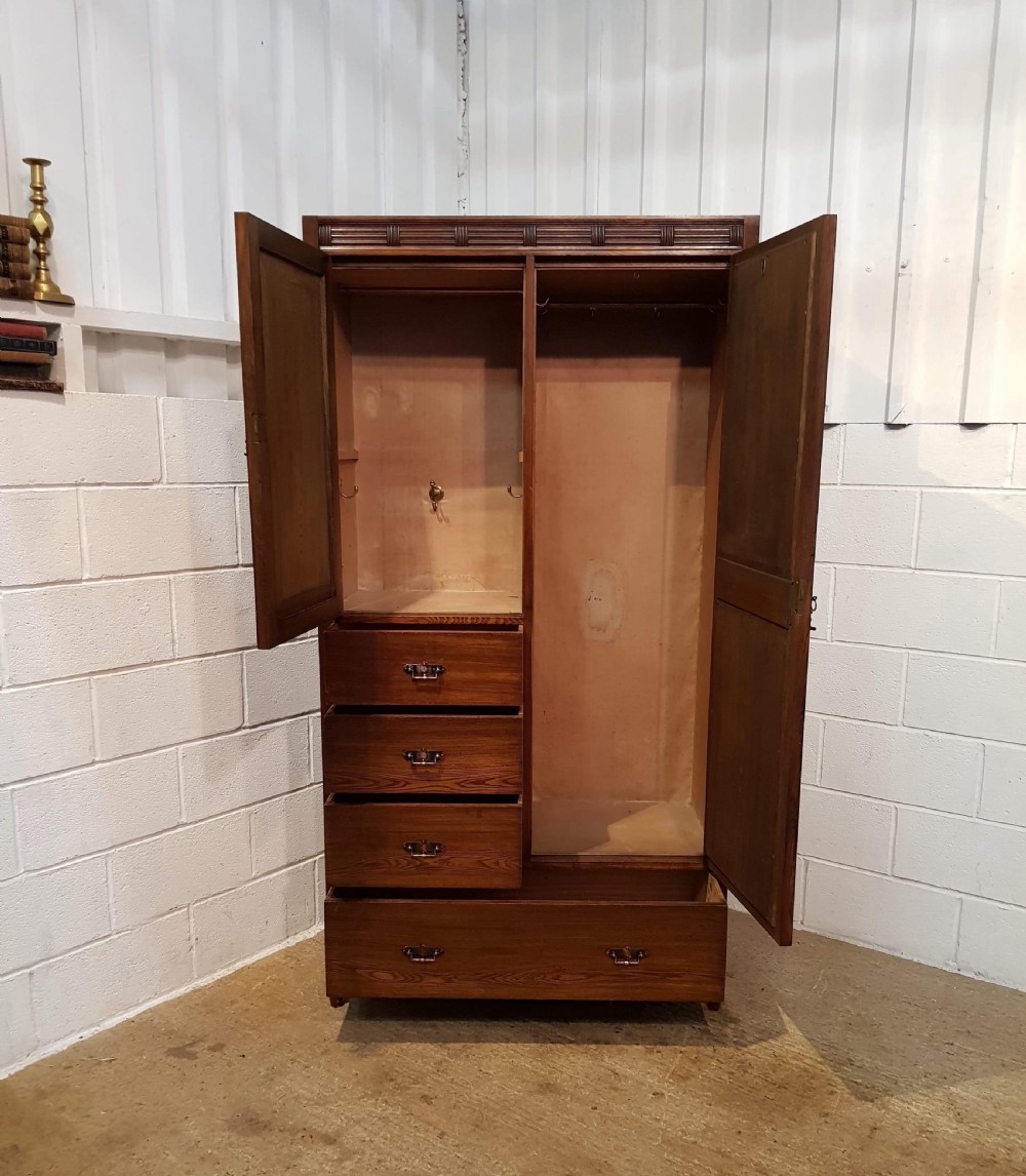 ANTIQUE ARTS & CRAFTS ASH COMBINATION WARDROBE BY MARSH, JONES & CRIBB C1890 View IV