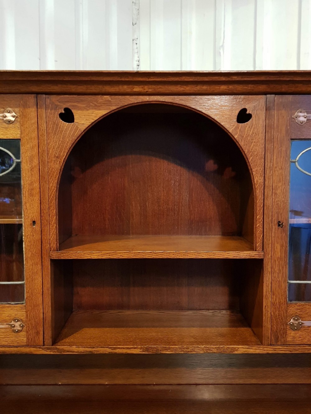 ANTIQUE VICTORIAN ARTS & CRAFTS OAK BOOKCASE C1890 View VI