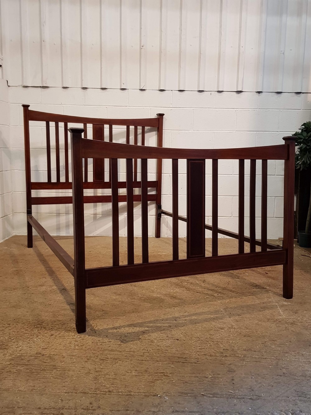 ANTIQUE EDWARDIAN MAHOGANY DOUBLE BED C1900