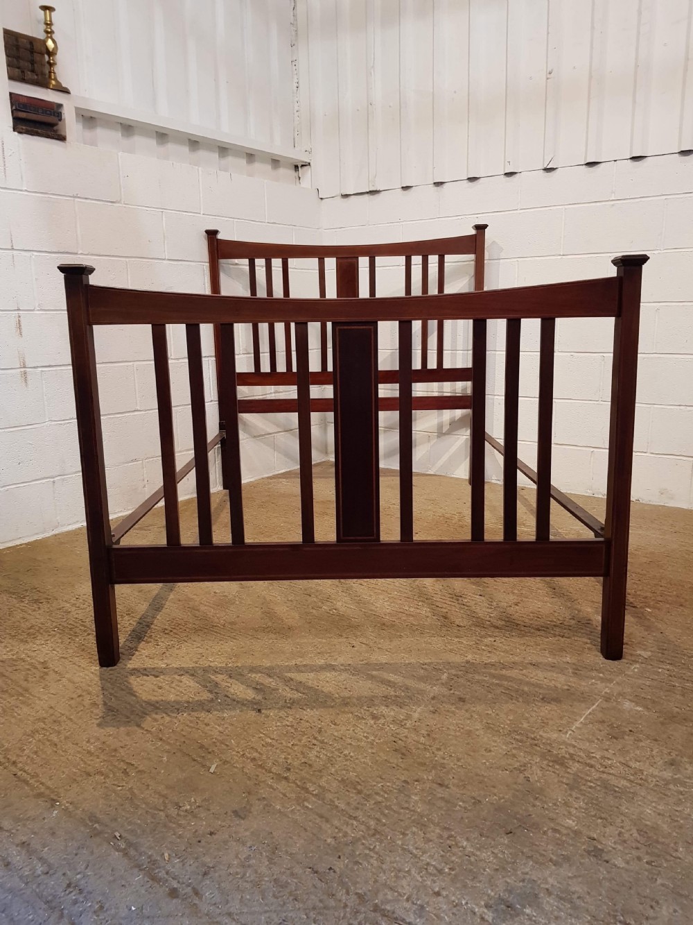 ANTIQUE EDWARDIAN MAHOGANY DOUBLE BED C1900 View IV