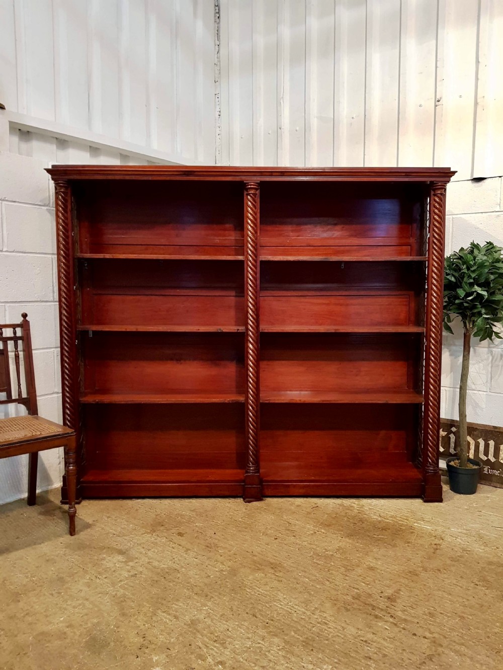 ANTIQUE WILLIAM 1V MAHOGANY OPEN BOOKCASE C1830 View II