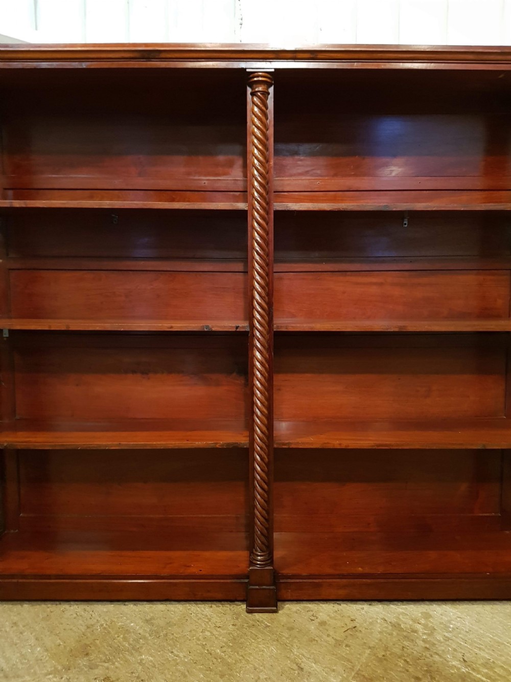 ANTIQUE WILLIAM 1V MAHOGANY OPEN BOOKCASE C1830 View III