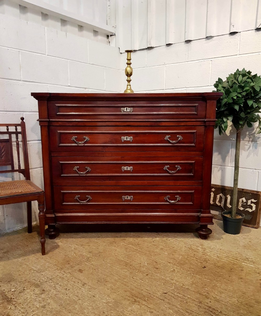 ANTIQUE 19TH cENTURY FRENCH MAHOGANY CHEST OF DRAWERS C1880