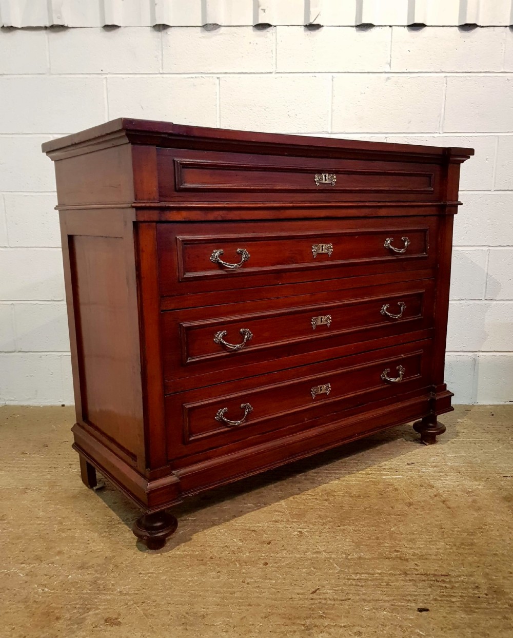 ANTIQUE 19TH cENTURY FRENCH MAHOGANY CHEST OF DRAWERS C1880 View IV