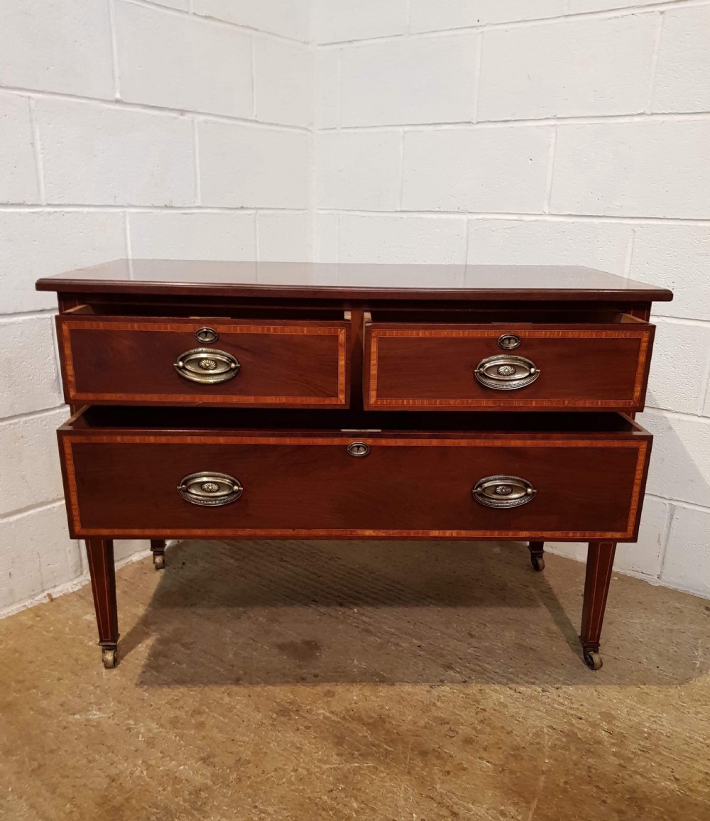 ANTIQUE EDWARDIAN QUALITY MAHOGANY CHEST OF DRAWERS C1900 View II