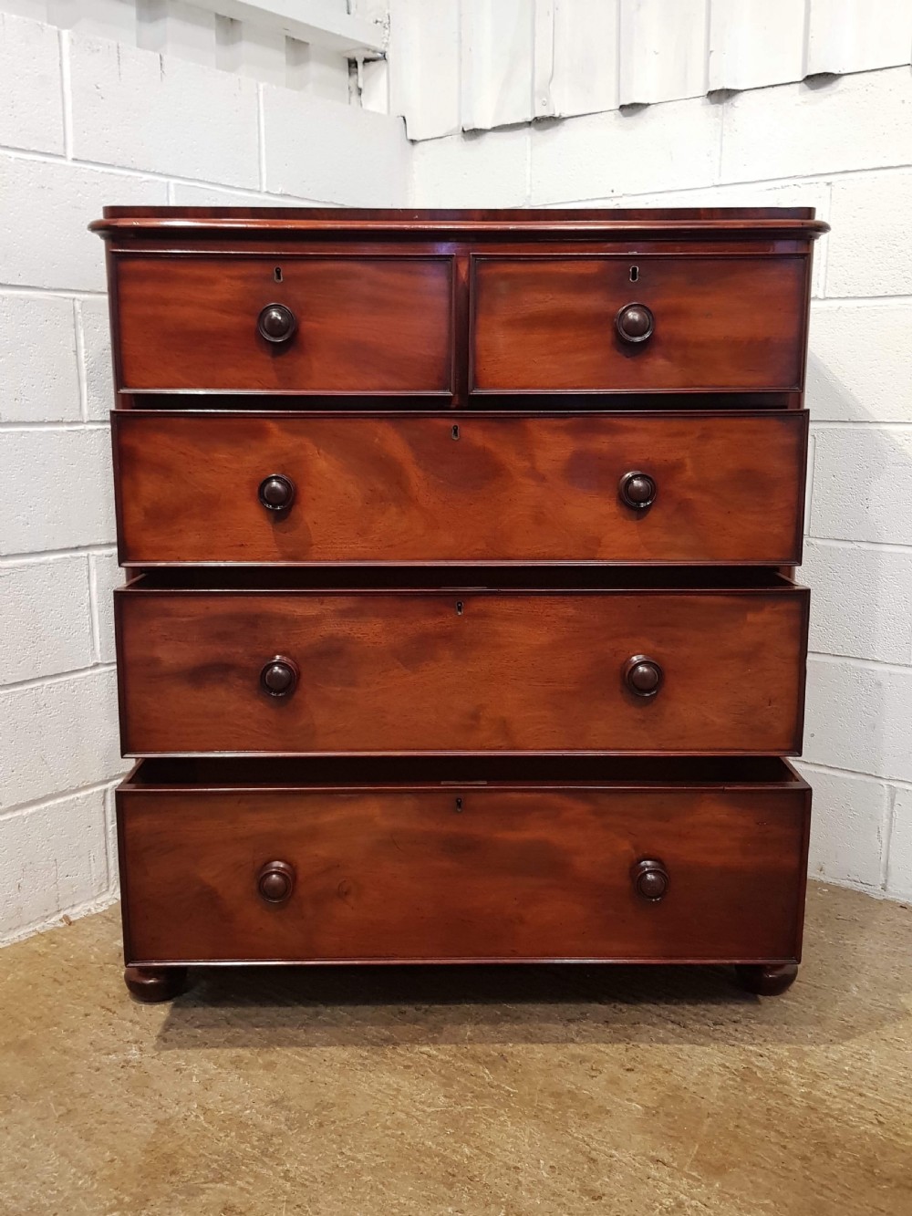 ANTIQUE VICTORIAN MAHOGANY CHEST OF DRAWERS C1880 View III