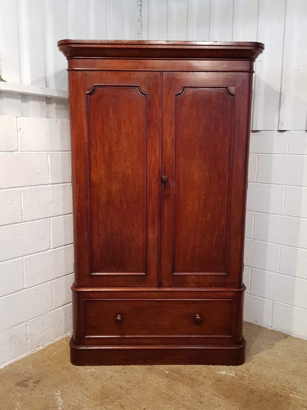 ANTIQUE VICTORIAN MAHOGANY DOUBLE WARDROBE C1880 View III