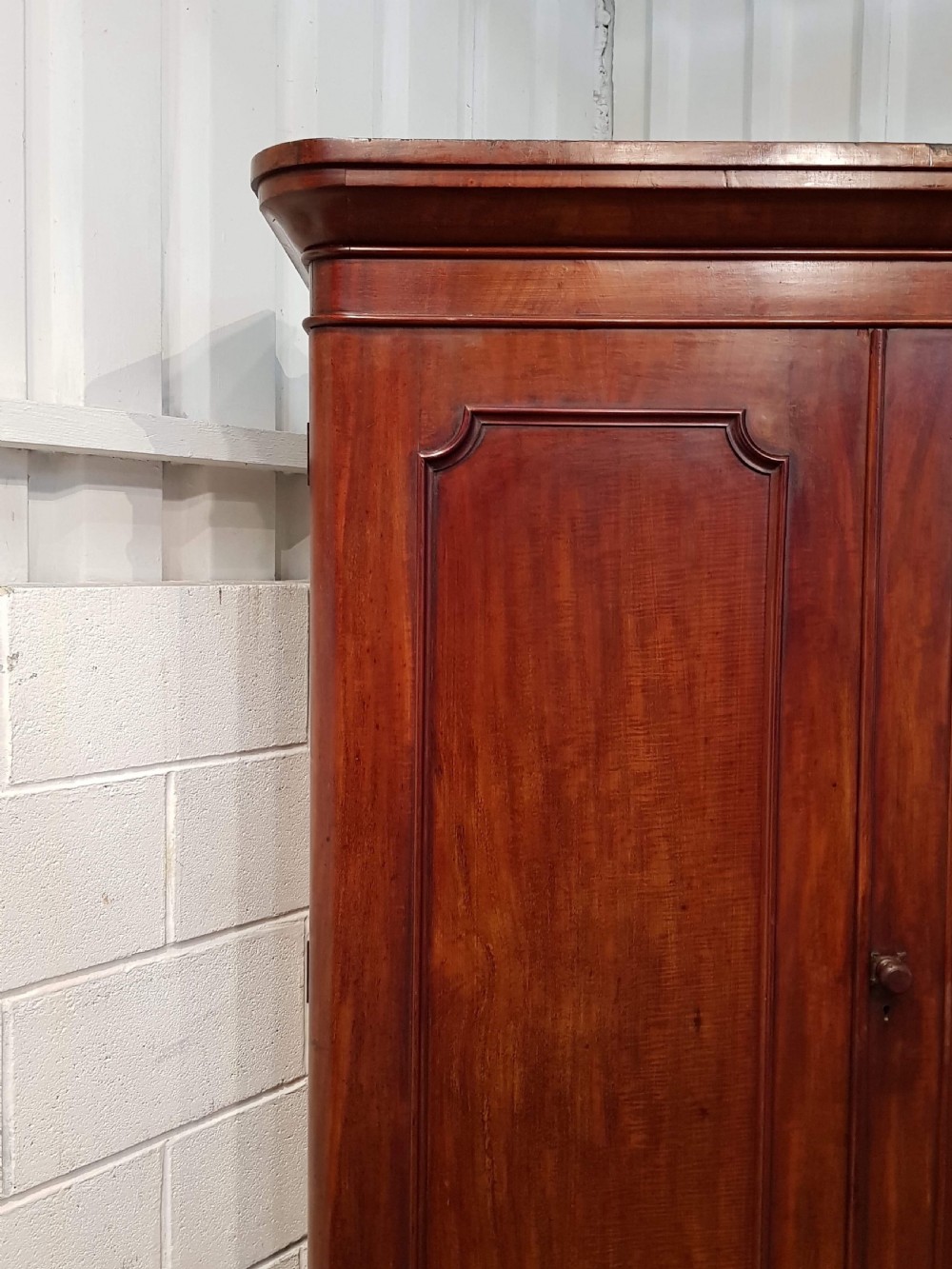 ANTIQUE VICTORIAN MAHOGANY DOUBLE WARDROBE C1880 View IV
