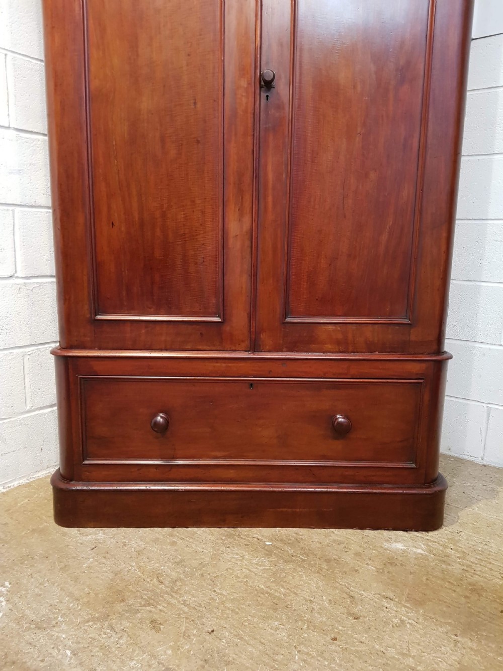 ANTIQUE VICTORIAN MAHOGANY DOUBLE WARDROBE C1880 View V