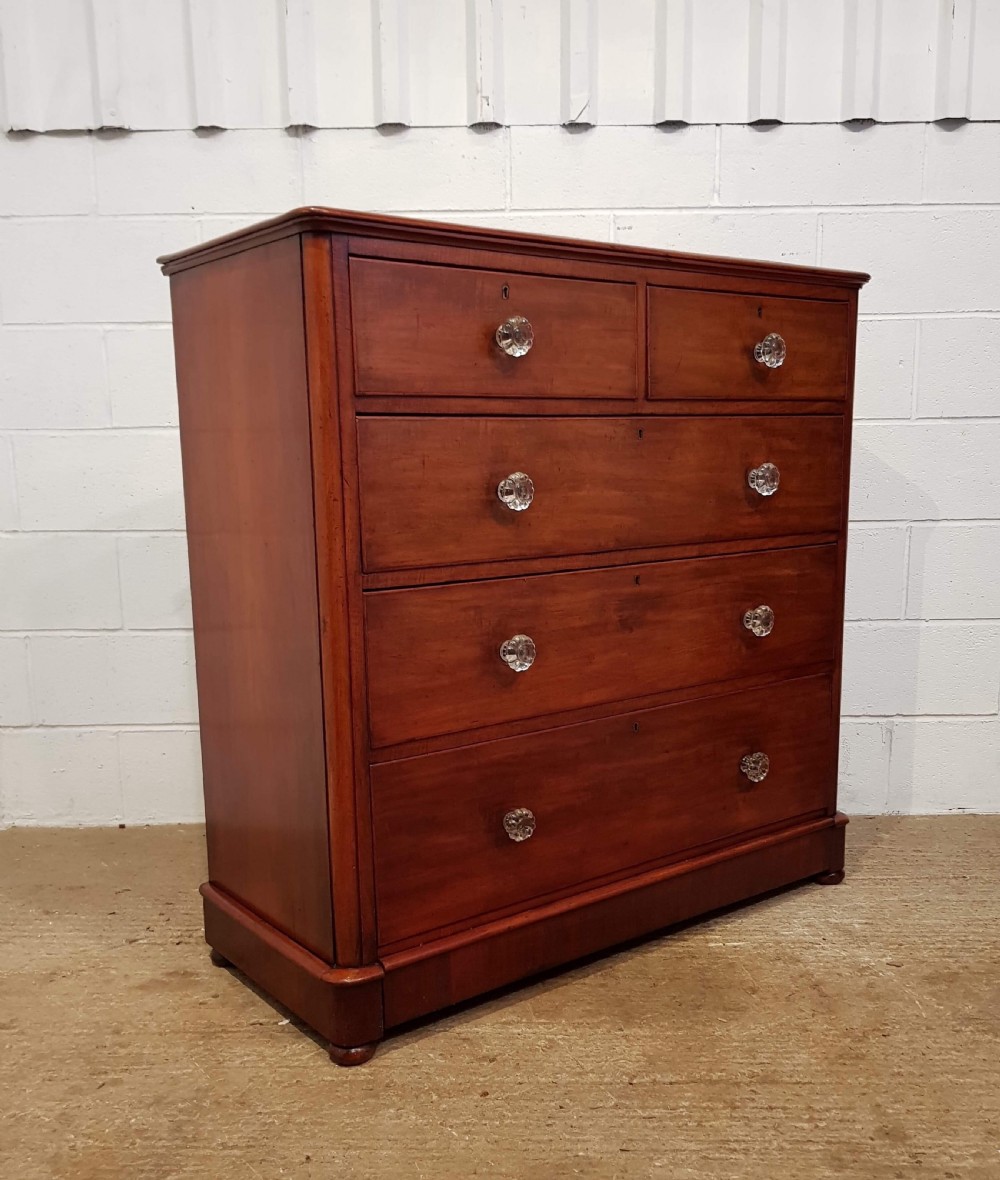 ANTIQUE VICTORIAN MAHOGANY CHEST OF DRAWERS C1880 View V