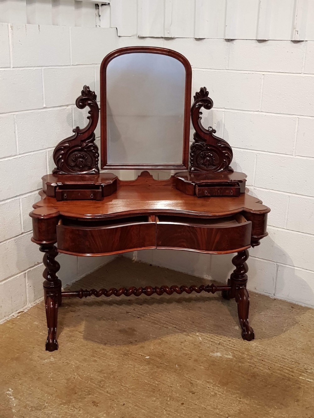 ANTIQUE WILLIAM 1V MAHOGANY DRESSING TABLE c1830 View III