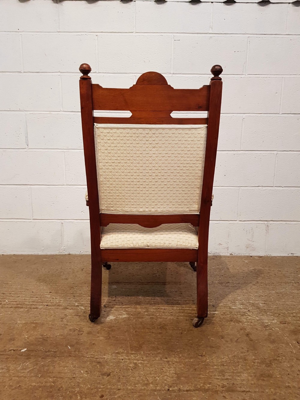 ANTIQUE PAIR OF LATE VICTORIAN WALNUT LADIES & GENTS ARMCHAIRS C1890 View III