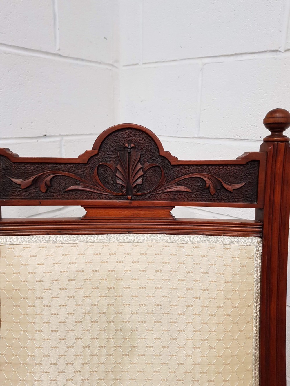 ANTIQUE PAIR OF LATE VICTORIAN WALNUT LADIES & GENTS ARMCHAIRS C1890 View VII