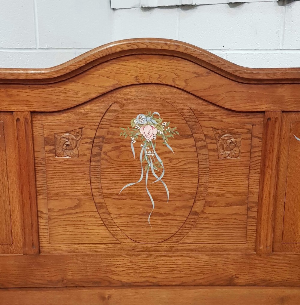 ANTIQUE FRENCH MEDIUM OAK DOUBLE BED C1920 View III