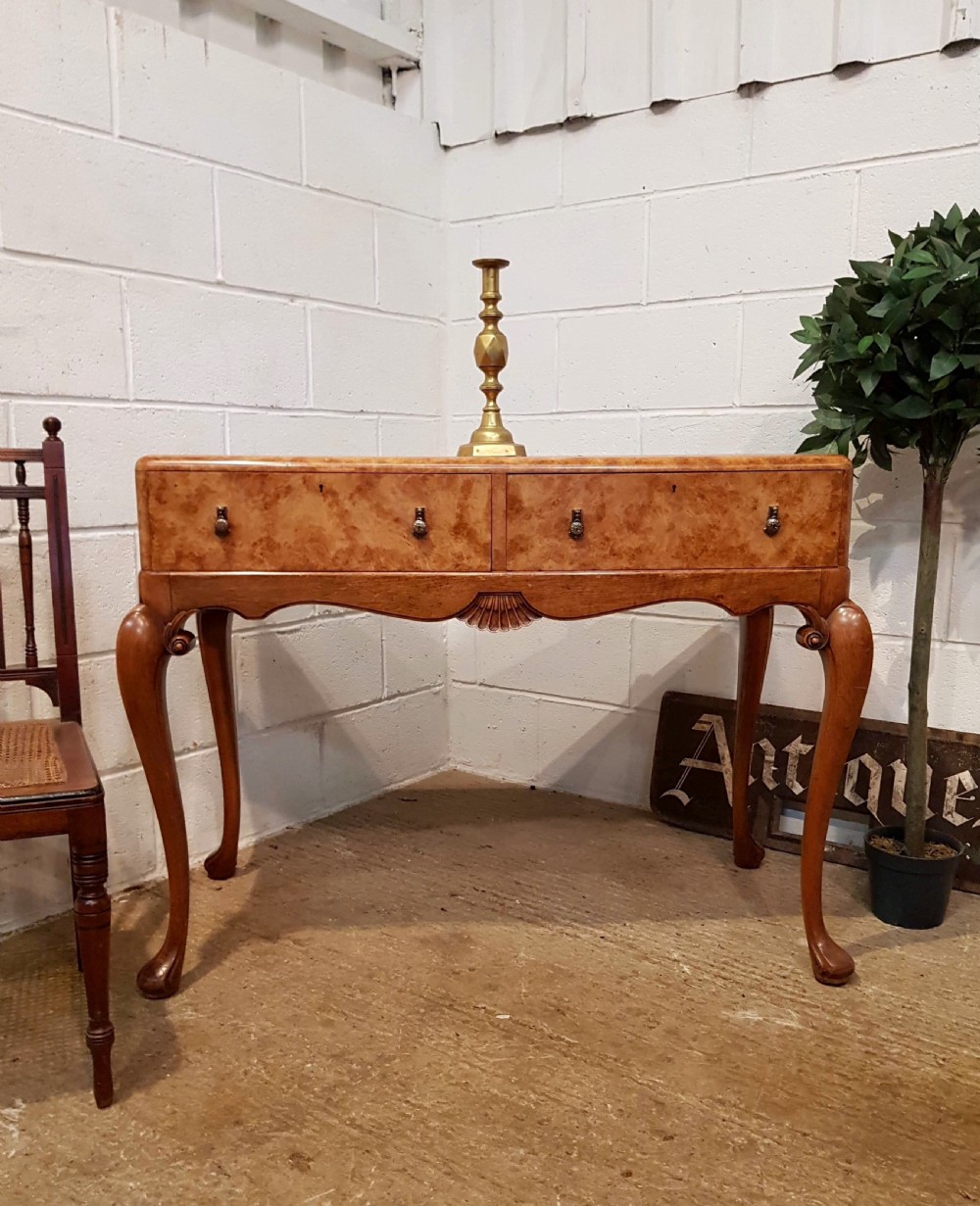 ANTIQUE ART DECO BURR WALNUT SIDE TABLE C1920 View V