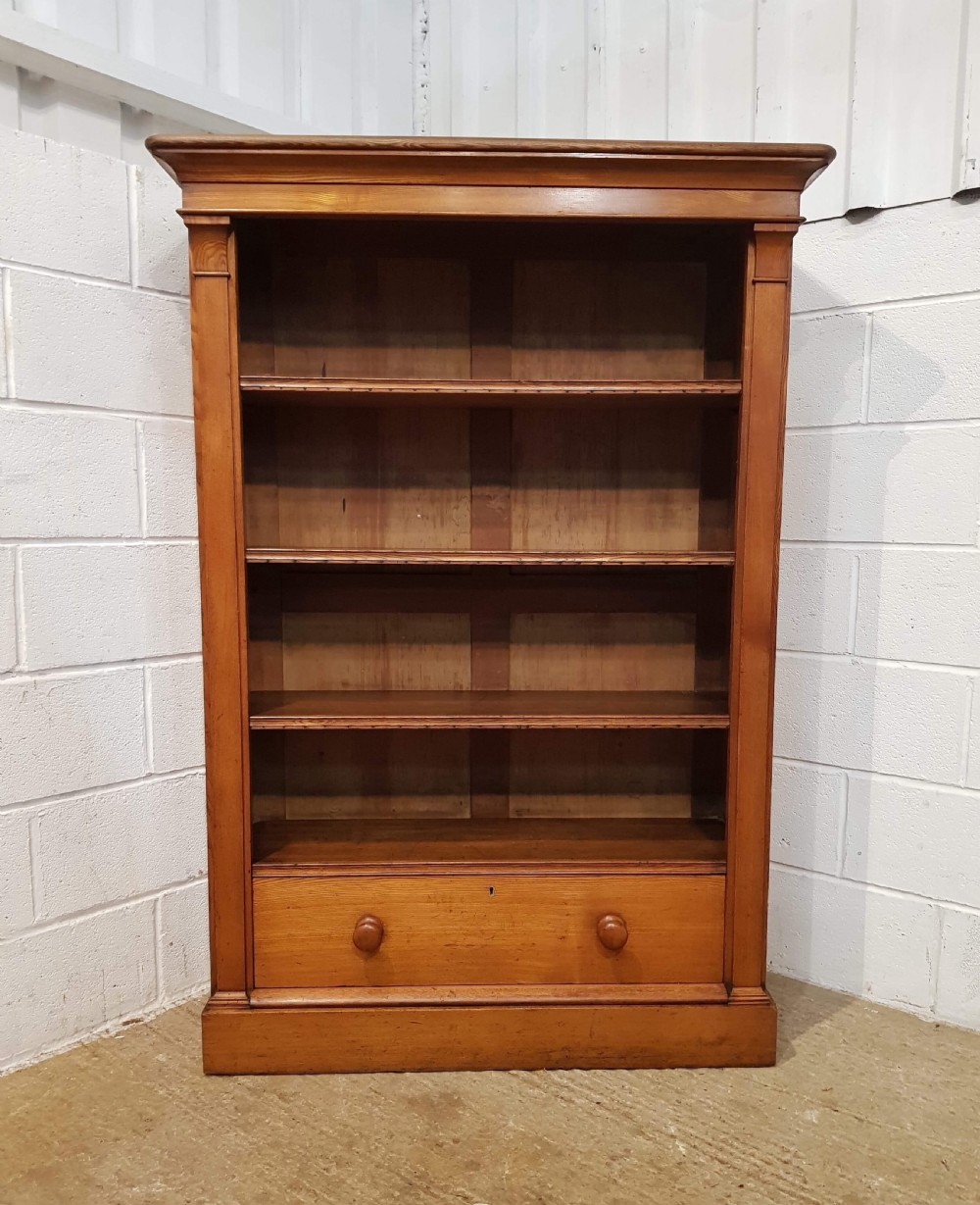ANTIQUE VICTORIAN ASH OPEN BOOKCASE C1880 View III