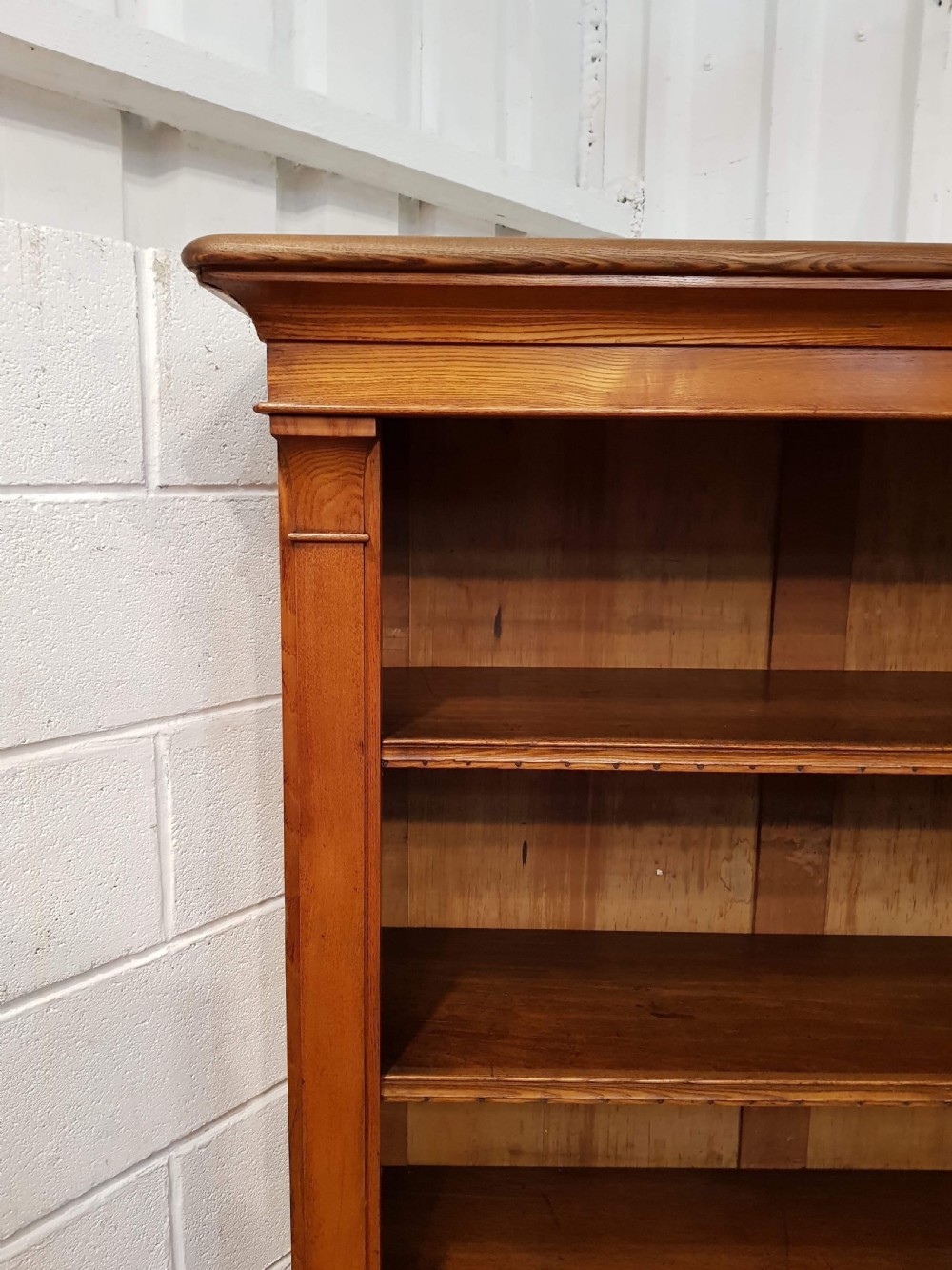 ANTIQUE VICTORIAN ASH OPEN BOOKCASE C1880 View IV